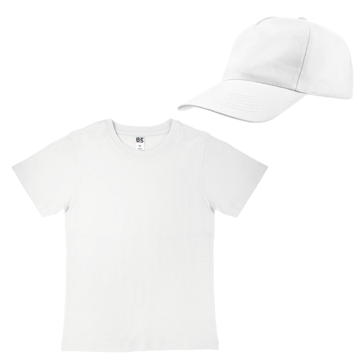 Kit bambino - T-shirt + Cappellino - 100% cotone - 14 colori