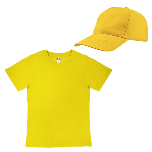 Kit bambino - T-shirt + Cappellino - 100% cotone - 14 colori