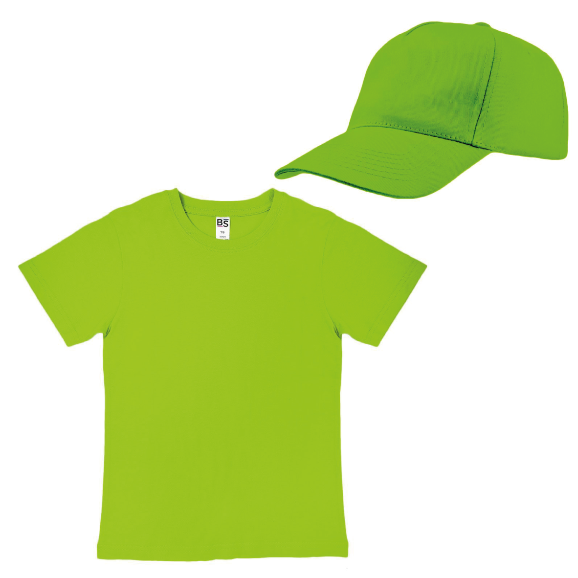 Kit bambino - T-shirt + Cappellino - 100% cotone  - 14 colori
