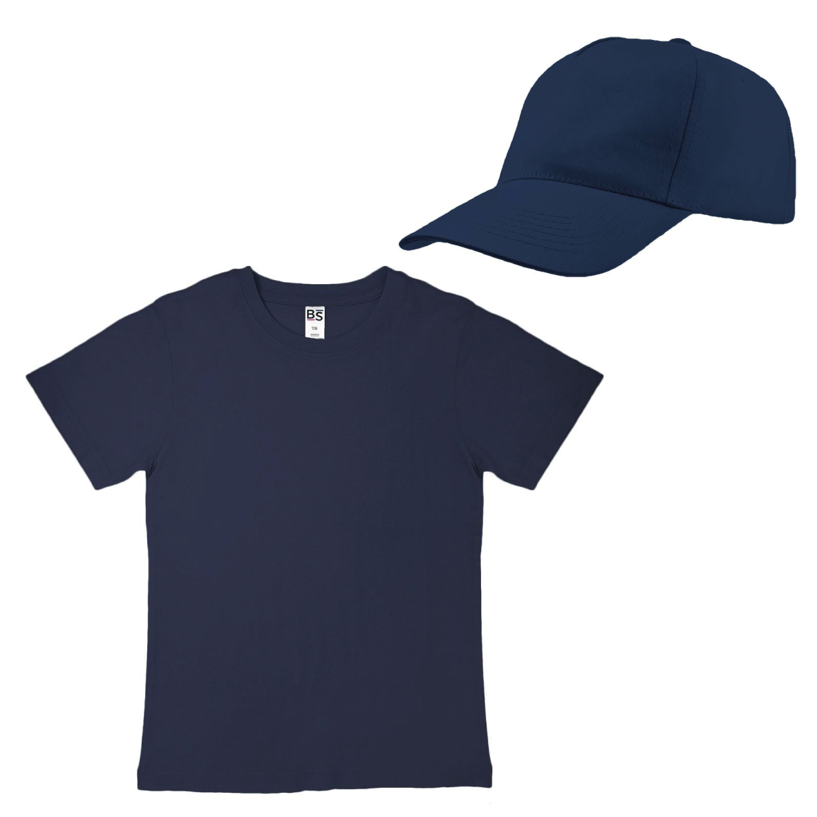 Kit bambino - T-shirt + Cappellino - 100% cotone  - 14 colori