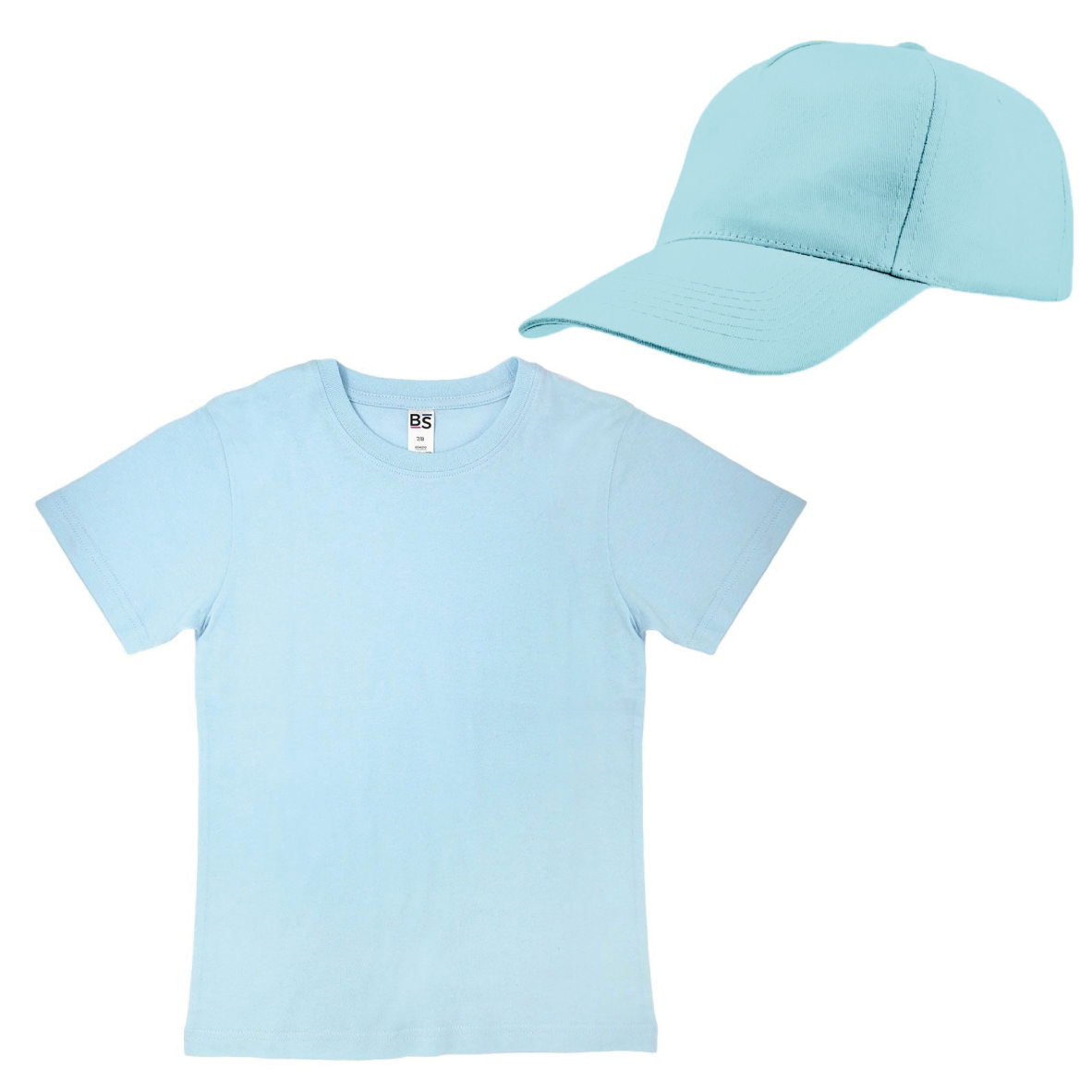 Kit bambino - T-shirt + Cappellino - 100% cotone  - 14 colori
