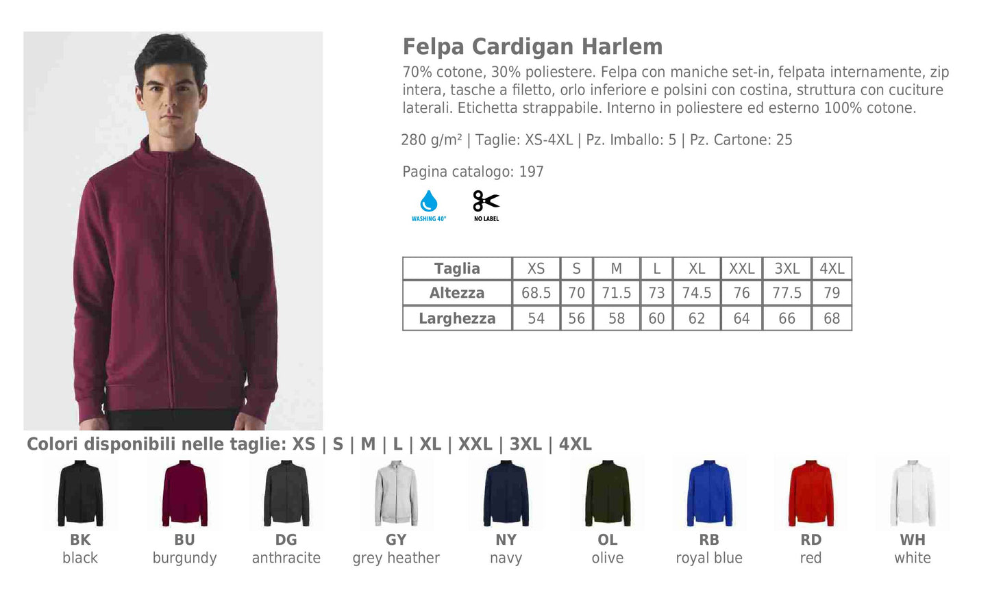 Felpa Cardigan Harlem
